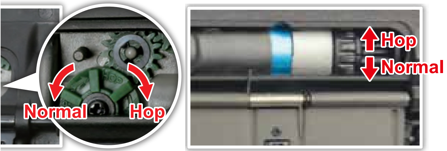 Left: Standard Hop Up Diagram, Right: Rotary Hop Up Diagram